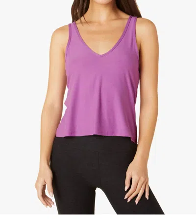 Beyond Yoga Featherweight Double V Tank In Purple In Pink