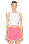 Beyond Yoga Featherweight Embrace Cropped Tank In Pink Horizon/true Wh