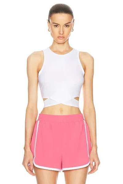 Beyond Yoga Featherweight Embrace Cropped Tank In Cloud White