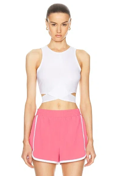 Beyond Yoga Featherweight Embrace Cropped Tank In Pink Horizion & True White
