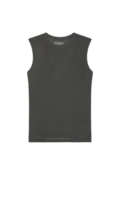 Beyond Yoga Featherweight Freeflo Muscle Tank In True Grey Heather