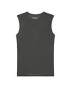 Beyond Yoga Featherweight Freeflo Muscle Tank In True Grey Heather