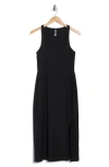 Beyond Yoga Featherweight Getaway Split Hem Midi Dress In Darkest Night