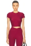 Beyond Yoga Featherweight Let Go Twist Back Cropped Top In Bordeaux Heather In Bordeaux Heather