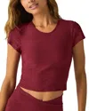 Beyond Yoga Featherweight Let Go Twist Back Cropped Top In Bordeaux Heather In Bordeaux Heather