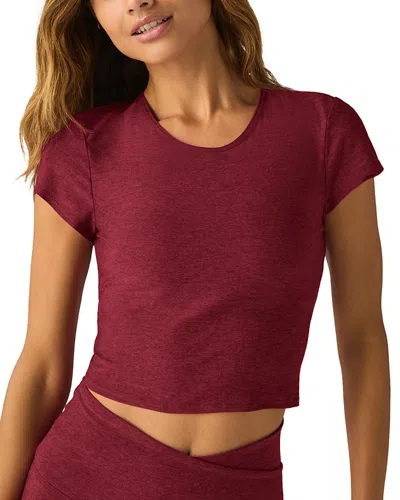 BEYOND YOGA FEATHERWEIGHT LET GO TWIST BACK CROPPED TEE