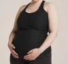 Beyond Yoga Featherweight Let It Grow Racerback Maternity Tank In Darkest Night