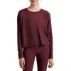 Beyond Yoga Featherweight Long Sleeve T-shirt In Burgundy