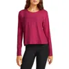 Beyond Yoga Featherweight Long Sleeve T-shirt In Cranberry Heather