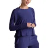 Beyond Yoga Featherweight Long Sleeve T-shirt In Eternal Blue Heather