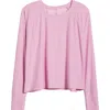 Beyond Yoga Featherweight Long Sleeve T-shirt In Pink Haze Heather