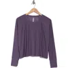 Beyond Yoga Featherweight Long Sleeve T-shirt In Purple Haze Heather