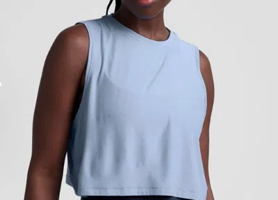 Beyond Yoga Featherweight Minimal Crop Tank Top In Blue Zen Heather