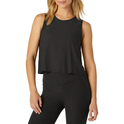 Beyond Yoga Featherweight New View Crop Tank In Darkest Night