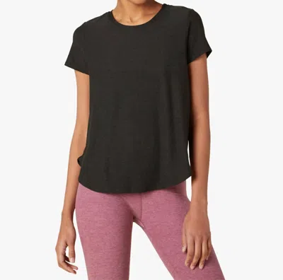 Beyond Yoga Featherweight On The Down Low Tee In Darkest Night In Brown
