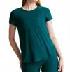 Beyond Yoga Featherweight On The Down Low Tee In Majestic Blue Heather In Green