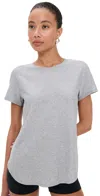 Beyond Yoga Featherweight On The Down Low Tee Silver Mist In Gray