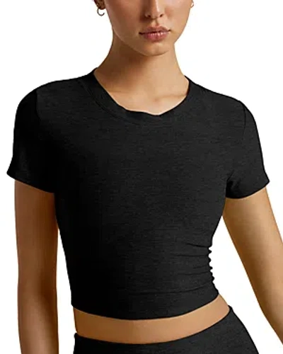 Beyond Yoga Featherweight Perspective Cropped Tee In Darkest Night