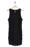 Beyond Yoga Featherweight Ruched Sleeveless Minidress In Darkest Night