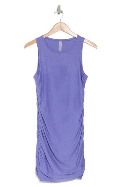 Beyond Yoga Featherweight Ruched Sleeveless Minidress In Indigo Heather