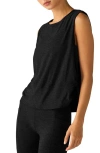 Beyond Yoga Featherweight Side Twist Tank In Darkest Night