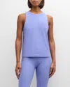 Beyond Yoga Womens Indigo Heather Spacedye Racerbac Kstretch-jersey Top In Periwinkle Cloud Heather