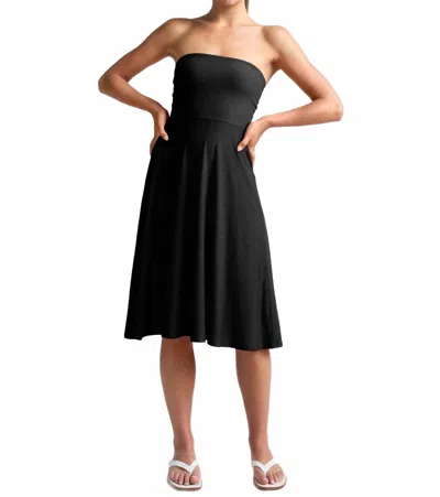 Beyond Yoga Featherweight Spacedye Strapless Dress In Darkest Night In Multi