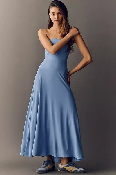 Beyond Yoga Featherweight Strapless Maxi Dress In Blue