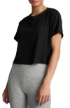 Beyond Yoga Featherweight Supreme Crop T-shirt In Darkest Night