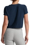 Beyond Yoga Featherweight Supreme Cropped Tee In Darkest Night In Nocturnal Navy