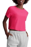 Beyond Yoga Featherweight Supreme Crop T-shirt In Vivid Pink Heather