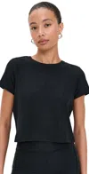 Beyond Yoga Featherweight Supreme Cropped Tee Darkest Night In Black