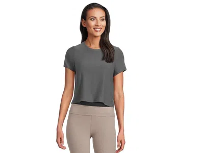Beyond Yoga Featherweight Supreme Cropped T-shirts In Gray