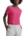 Beyond Yoga Featherweight Supreme Crop T-shirt In Vivid Pink Heather