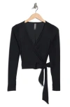 Beyond Yoga Featherweight Waist No Time Wrap Top In Black
