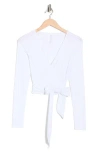 Beyond Yoga Featherweight Waist No Time Wrap Top In White