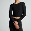 Beyond Yoga Featherweight Your Fit Long Sleeve Top In Darkest Night In Black