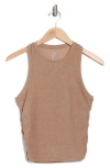 Beyond Yoga Featherweight Your Fit Ruched Tank Top In Brown