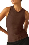 Beyond Yoga Featherweight Your Fit Ruched Tank Top In Bold Mocha Heather