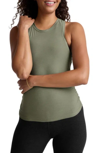 Beyond Yoga Featherweight Your Fit Ruched Tank Top In Grey Sage Heather