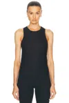 Beyond Yoga Featherweight Your Fit Shirred Tank Top In Darkest Night