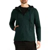 Beyond Yoga Freefit Zip Hoodie In Midnight Green Heather