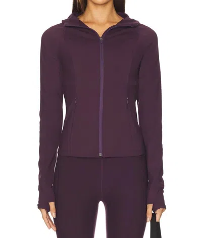 Beyond Yoga Front Zipper Jacket In Eggplant In Brown