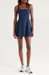 Beyond Yoga Garden Party Space Dye Sleeveless Minidress In Blue