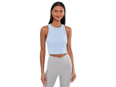 Beyond Yoga Garment Dye Rib Cropped Tank Top In Blue
