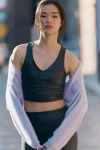 Beyond Yoga Glow On Metallic Cropped Tank Top In Black