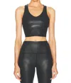 Beyond Yoga Glow On Metallic Cropped Tank Top In Black