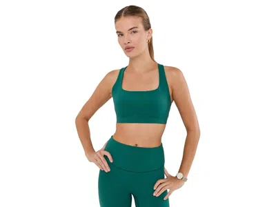 Beyond Yoga Glowzone Medium Impact Scoop Neck Bra Women's Bra Legacy Pine: Xl, Elastane/nylon In Green