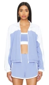 Beyond Yoga Go Retro Shorts In Periwinkle Cloud & True White