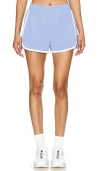 Beyond Yoga Go Retro Short In Periwinkle Cloud & True White